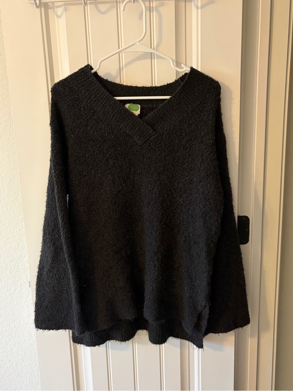 Anthropology grey fuzzy sweater